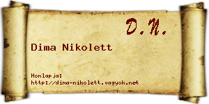 Dima Nikolett névjegykártya